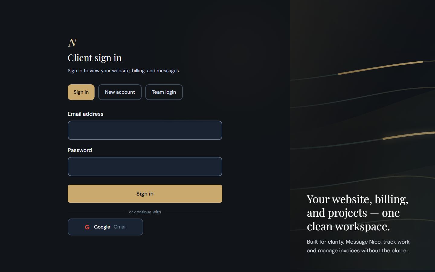Nexrena client portal sign-in workspace