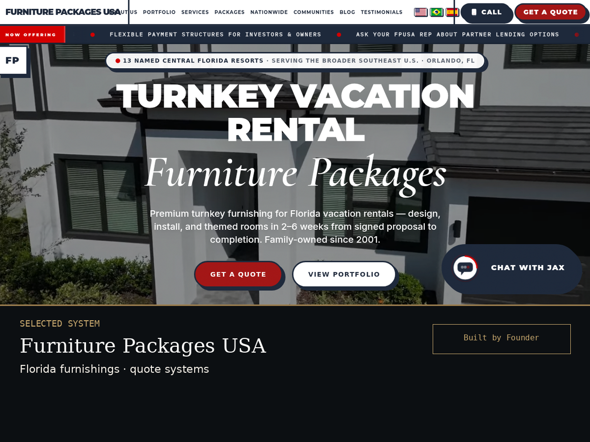 Furniture Packages USA website